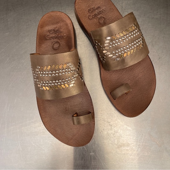 Calleen Cordero “Fonda” metallic leather sandals. New in original box. - Picture 8 of 9